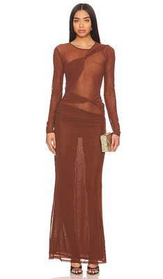 Camila Coelho Tatiana Maxi Dress in Brown