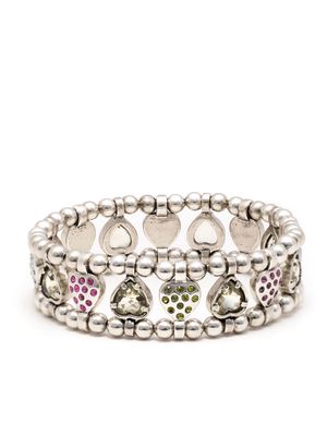 Camila Klein crystal heart-embellished bracelet - Silver