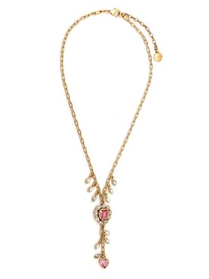Camila Klein crystal heart-embellished necklace - Gold
