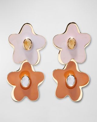 Camildo Flower Drop Earrings with Amethyst
