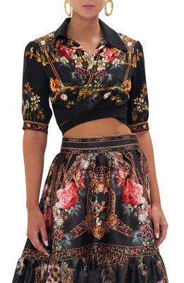Camilla A Night at the Opera Floral Crop Wrap Top