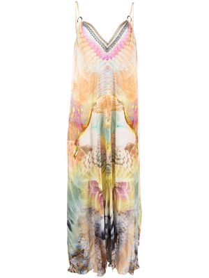 Camilla abstract-print shift maxi dress - Neutrals
