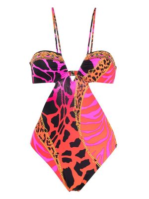 Camilla animal-print cut-out swimsuit - Pink