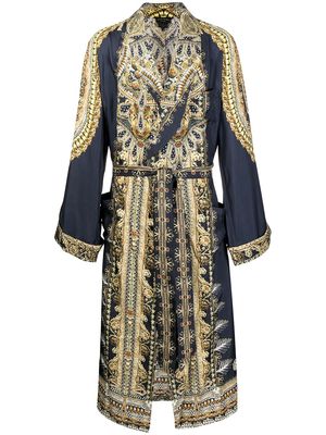 Camilla baroque pattern-print silk robe - Multicolour