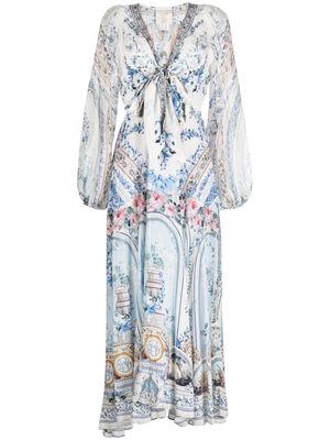 Camilla baroque-pattern silk dress - Multicolour