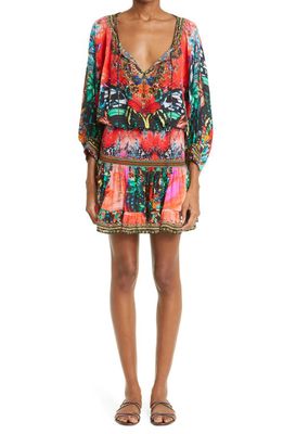 Camilla Butterfly Print Silk Blouse Blouse in In A Flutter