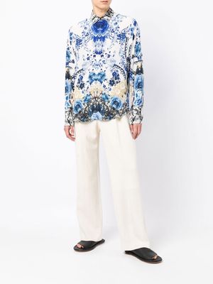 Camilla collared long-sleeve shirt - Multicolour