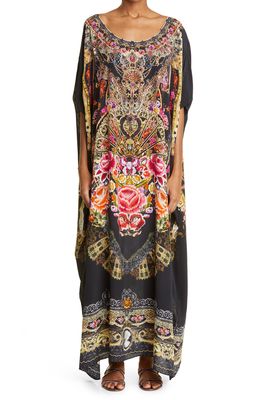Camilla Dance with Duende Floral Print Silk Cover-Up Caftan