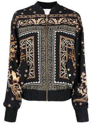 Camilla Duomo Dynasty-print zipped bomber jacket - Black