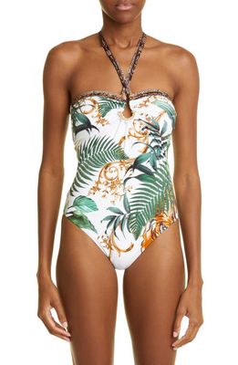 Camilla Easy Tiger Bandeau One-Piece Swimsuit in Tiger Trap