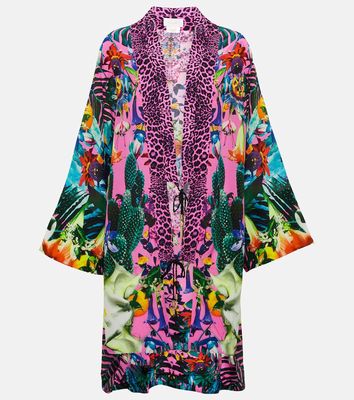 Camilla Embellished printed silk shawl