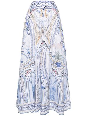 Camilla floral-print maxi skirt - Blue