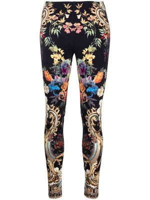Camilla floral-print mid-rise leggings - Play Your Cards Right