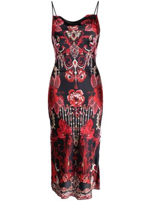 Camilla floral-print slim cut dress - Red
