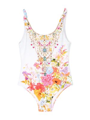 Camilla floral-print stretch-design swimsuit - White