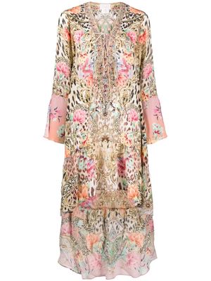 Camilla floral-print V-neck silk dress - Multicolour