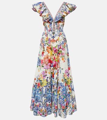 Camilla Floral tiered cotton maxi dress