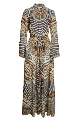 Camilla For the Love of Leo Embellished Animal Print Long Sleeve Cover-Up Dress