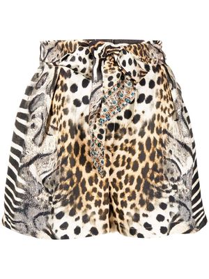 Camilla For The Love of Leo silk shorts - Neutrals