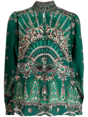 Camilla graphic-print silk blouse - Multicolour
