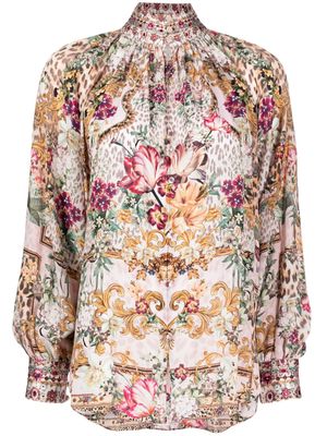 Camilla high-neck silk blouse - Multicolour