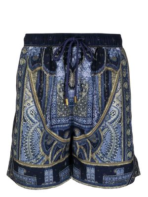 Camilla intricate-print swim shorts - Blue
