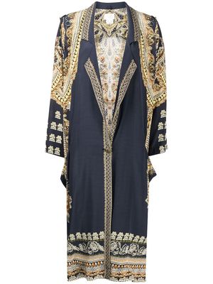 Camilla It’s All Over Torero silk long coat - Blue