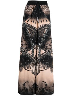 Camilla jewel-print silk palazzo pants - Black