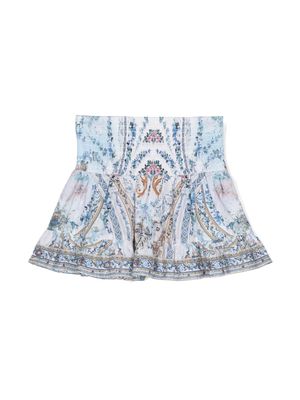 Camilla Kids abstract-pattern print cotton skirt - Blue