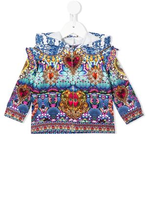 Camilla Kids frilled printed hooded jacket - Multicolour