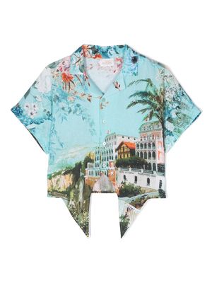 Camilla Kids From Sorrento With Love-print shirt - Blue