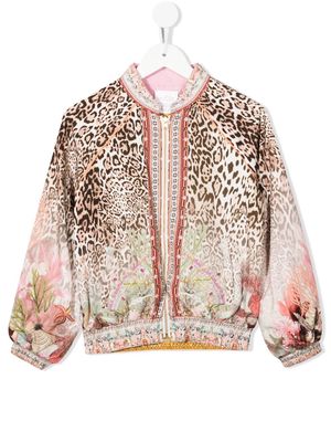Camilla Kids leopard-print cotton bomber jacket - Brown