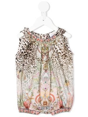 Camilla Kids leopard-print cotton romper - Brown