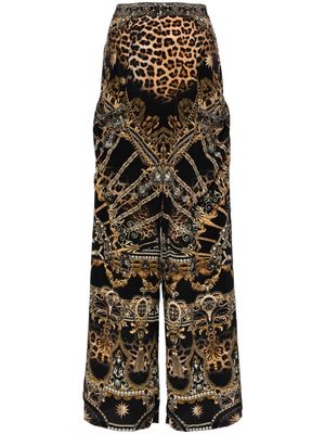 Camilla leopard-print wide-leg trousers - Multicolour