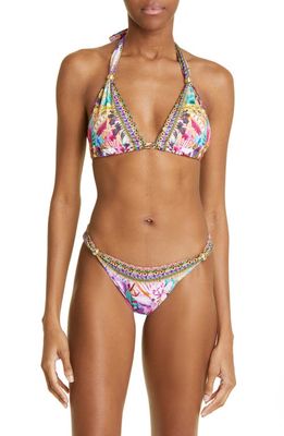 Camilla Merry Go Round Crystal Embellished Two-Piece Triangle Swimsuit