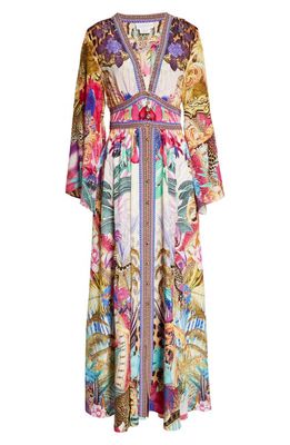 Camilla Merry Go Round Long Sleeve Silk Maxi Dress