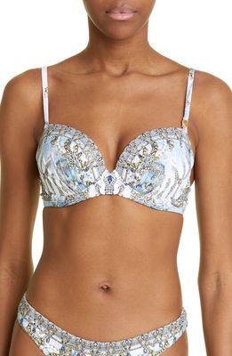 Camilla Moon and Back Print Plunge Underwire Bikini Top