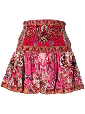 Camilla Palisades paisley-print mini skirt - Red