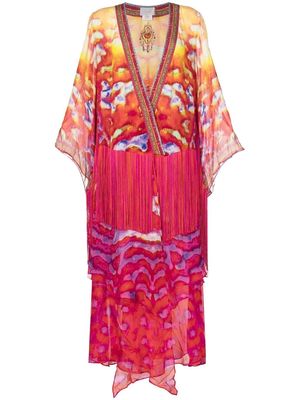 Camilla Poppy Divine silk robe - Red