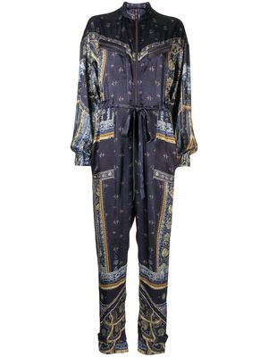 Camilla printed zip-front jumpsuit - Blue