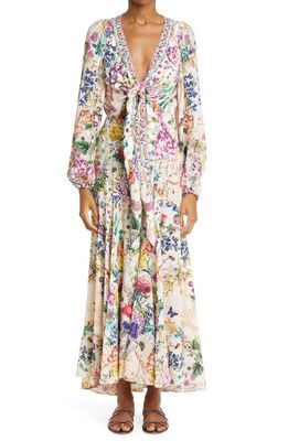 Camilla Queens Bee Hive Long Sleeve Cover-Up Silk Dress