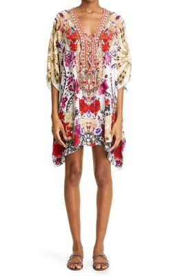 Camilla Reign of Roses Floral Print Silk Cover-Up Caftan