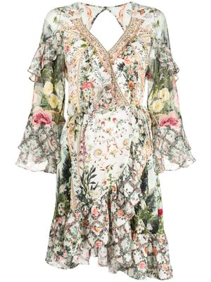 Camilla Renaissance Romance silk wrap minidress - Multicolour