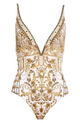 Camilla Road to Richesse Embellished One-Piece Swimsuit