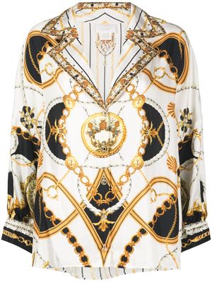 Camilla Sea Charm chain-print silk shirt - Multicolour