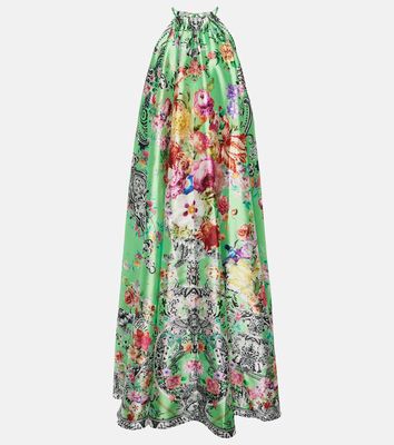 Camilla Trapeze floral taffeta maxi dress