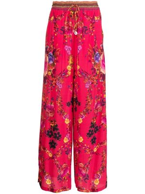 Camilla View From The Veil floral-print silk pants - Red