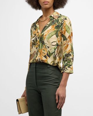 Camille Jungle Printed Blouse