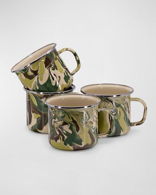 Camouflage Marbled Adult Mugs, Set of 4