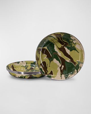 Camouflage Marbled Pasta Plates, Set Of 4